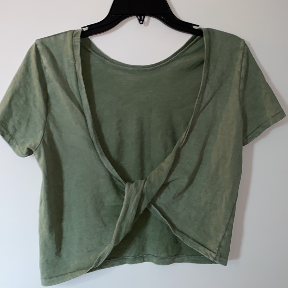American Eagle Twist Back Short Sleeve T-Shirt - Picture 2 of 2